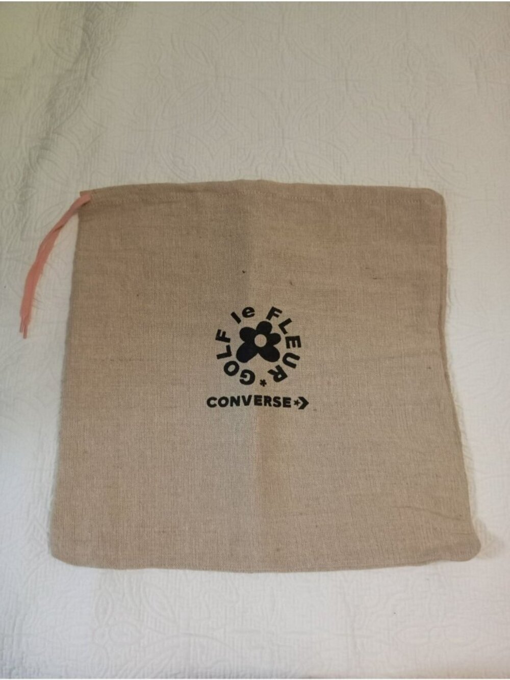 Converse Golf Le Fleur Burlap Dust Bag With Pink Drawstring